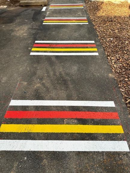 Marquage multicolore au sol