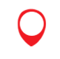Un icono de pin rojo sobre un fondo blanco.