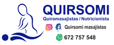 A logo for quirsomi quiromasajistas nutricionista