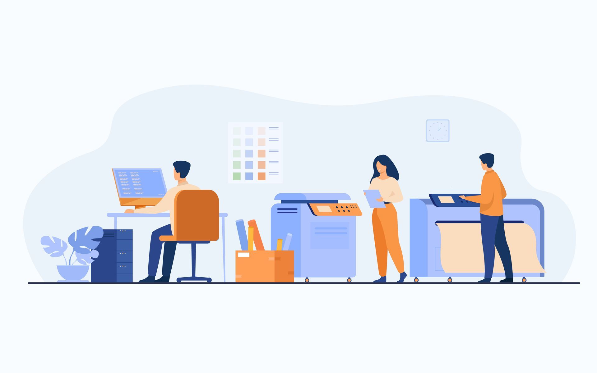 Un grupo de personas está trabajando en una oficina.