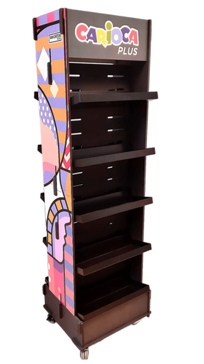 Una exhibición de donas con muchos sabores diferentes.