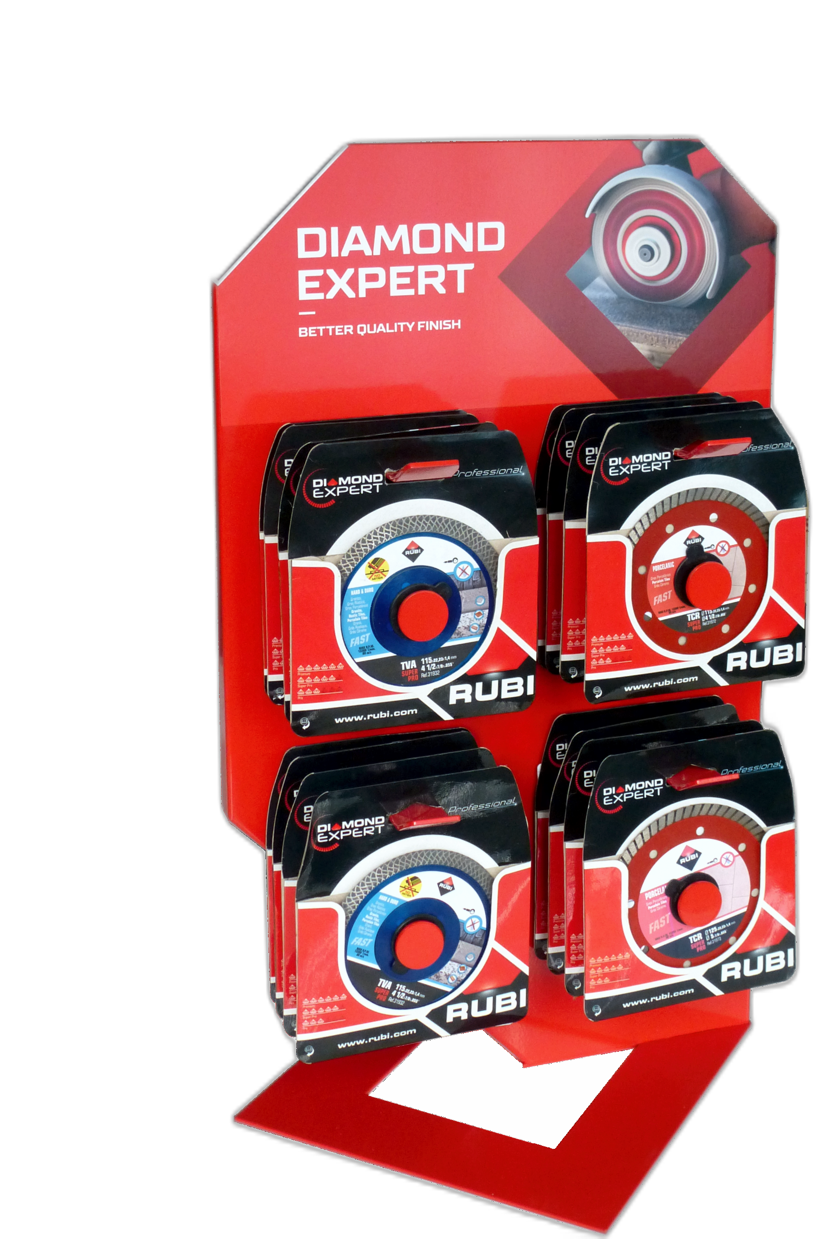 Una exhibición de expertos en diamantes con cuatro cajas en ella