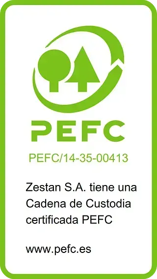 Un cartel verde y blanco que dice pefc.