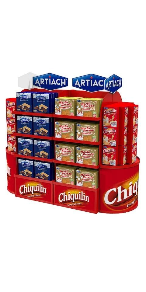 Una exhibición de chips Chiquita sobre un fondo blanco.