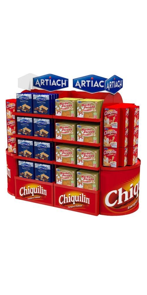 Una exhibición de chips Chiquita sobre un fondo blanco.