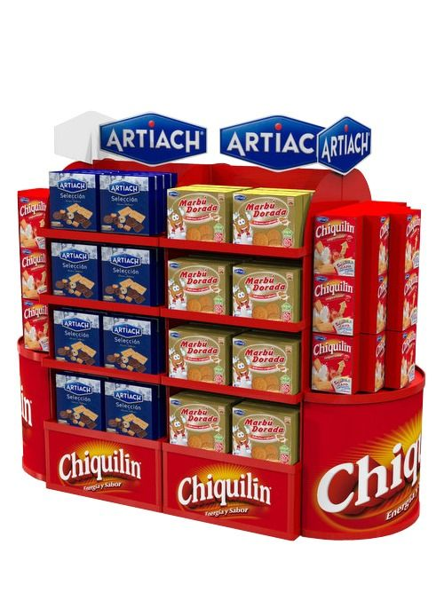 Una exhibición de chips Chiquita sobre un fondo blanco.
