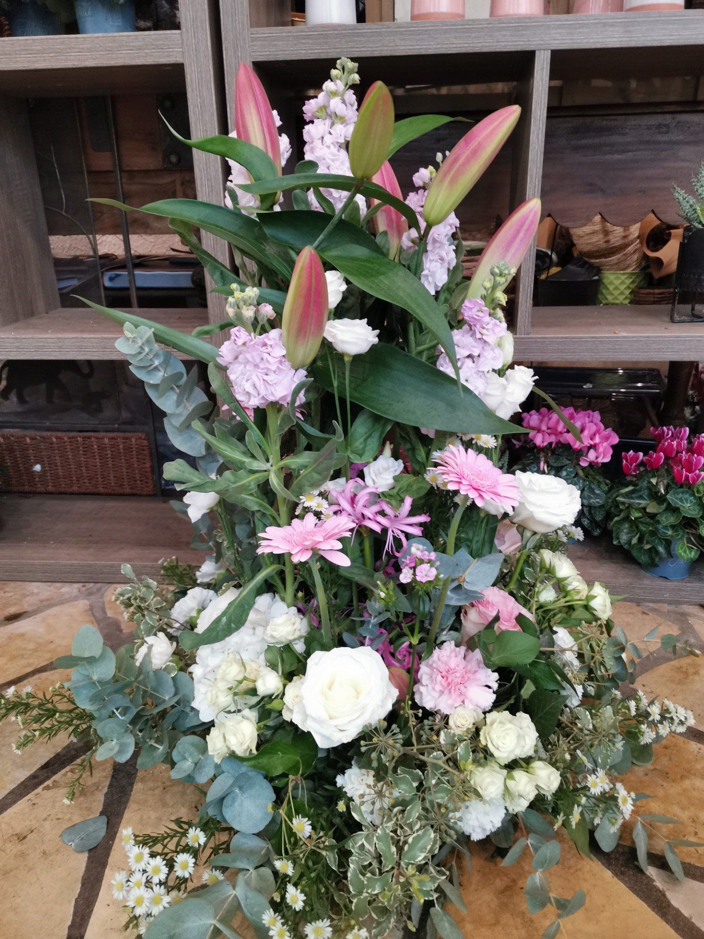 Gerbe de fleurs en hauteur