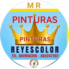 Logotipo circular de MR Pinturas Reyes Color