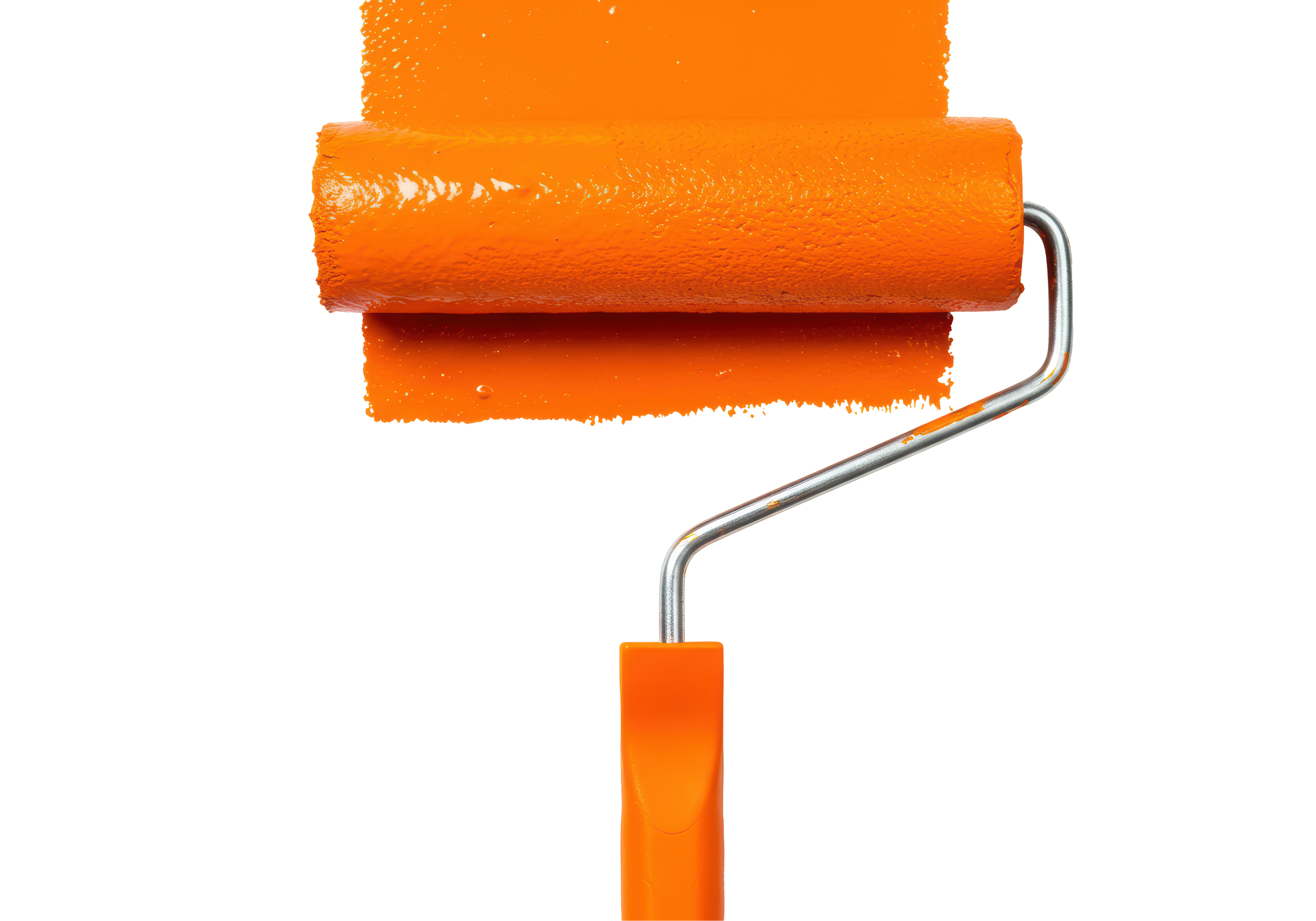 Un rouleau de peinture orange.
