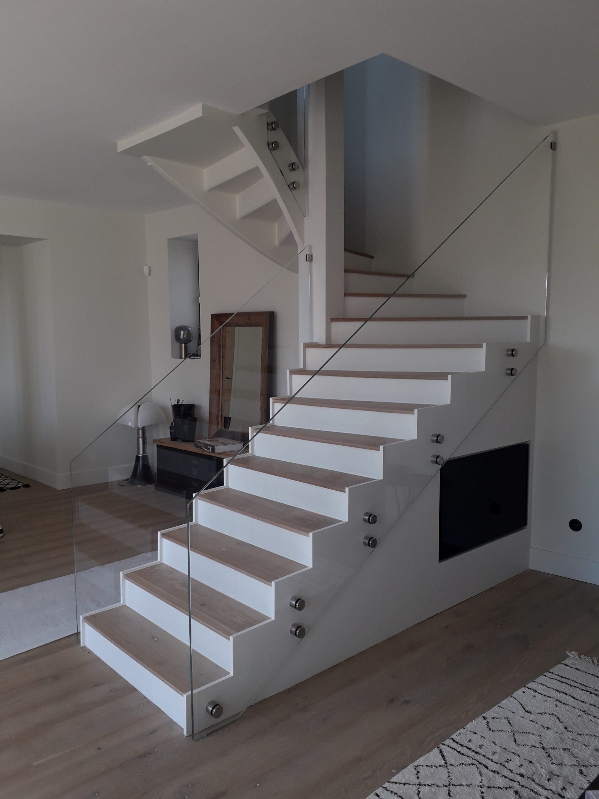 Garde-corps d'ecalier en verre