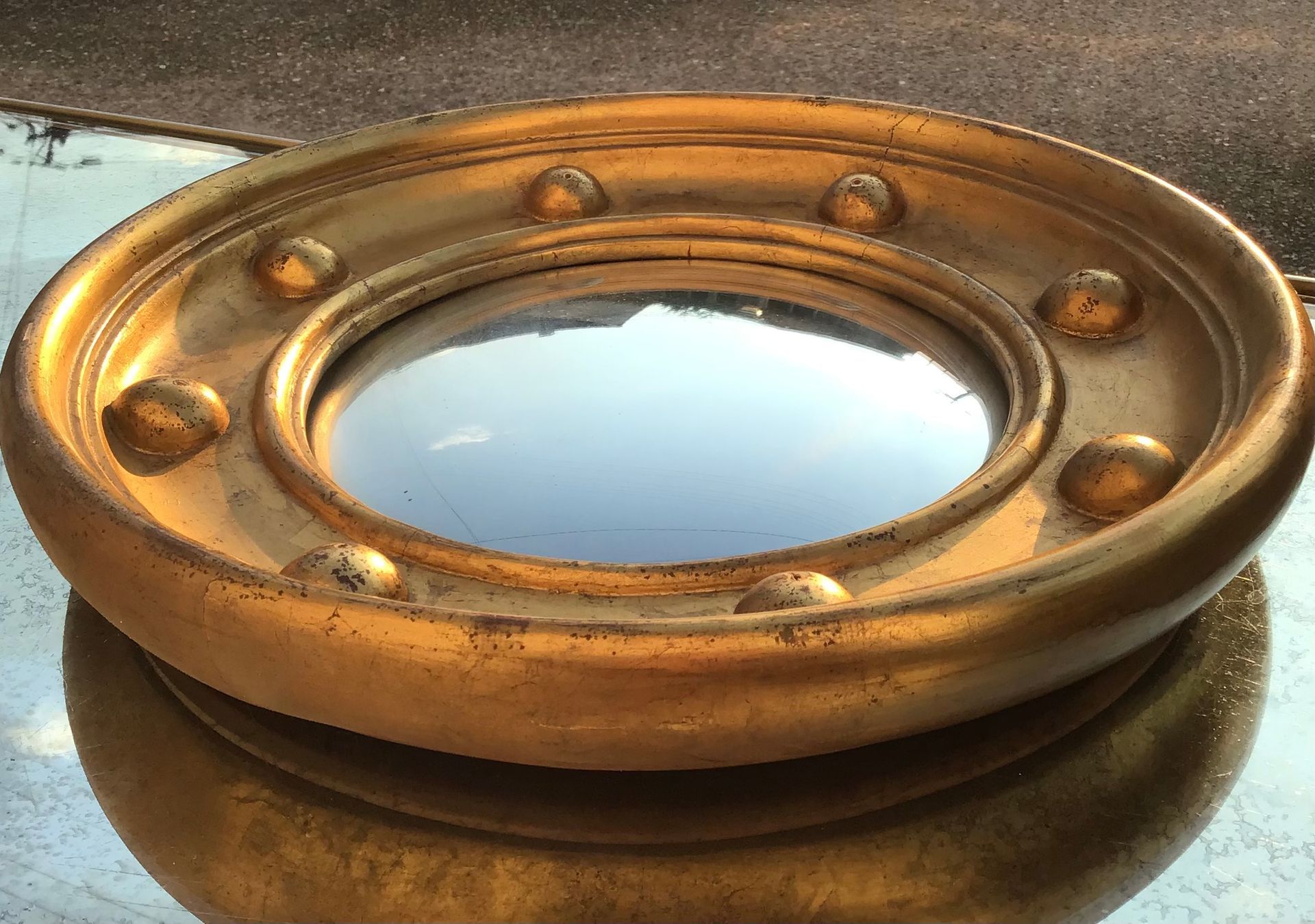 Miroir de sorcière ,bombé ,design ,vintage ,1950 ,1960,1970