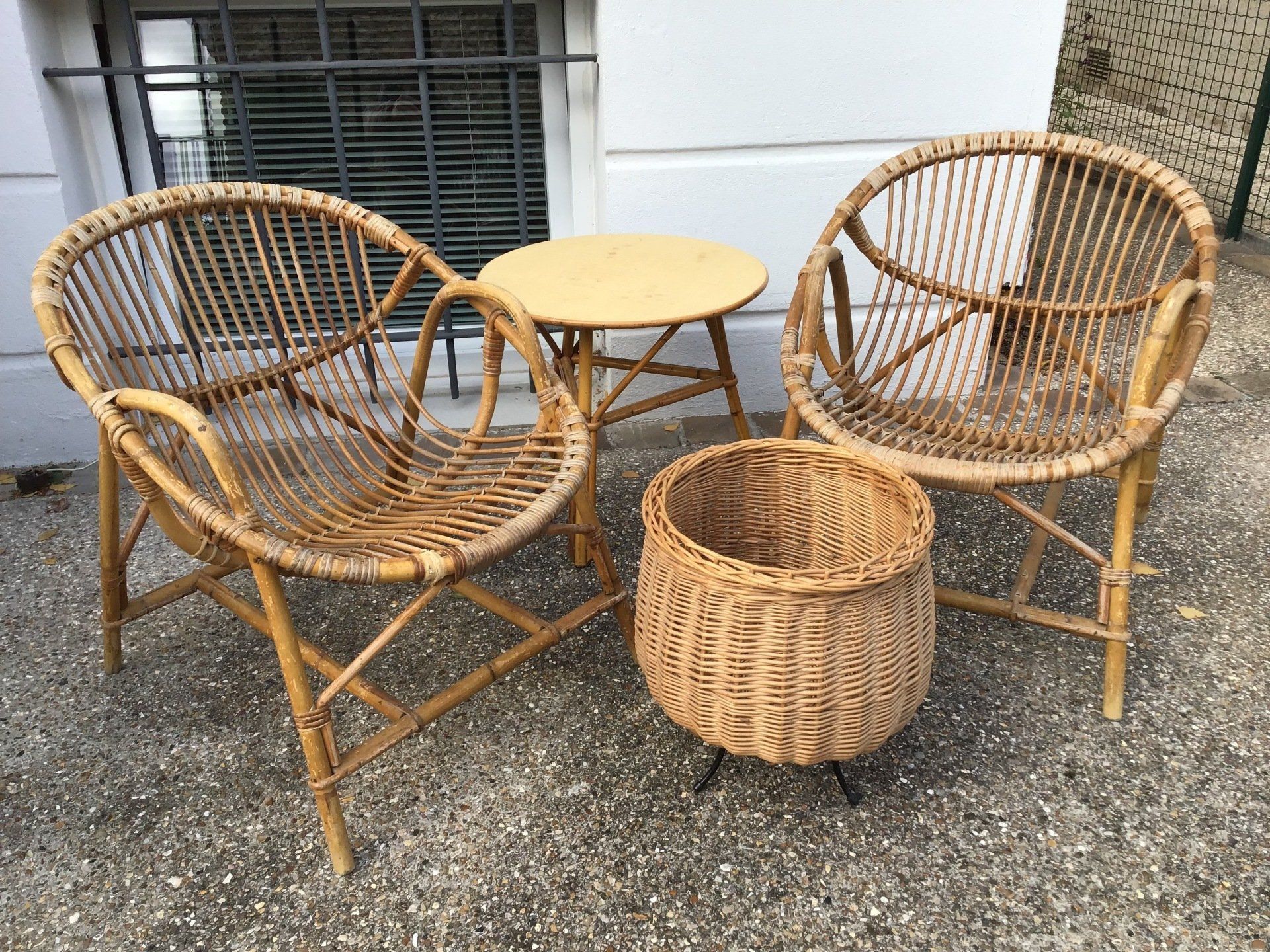 Mobilier en Rotin des années 1960