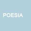 La palabra poesía está escrita en blanco sobre un fondo azul claro.