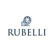 Un logotipo para rubelli con un león en él.