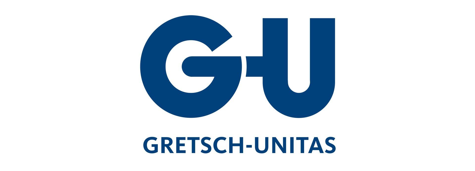 Ein blaues Logo für eine Firma namens Gretsch-Unitas