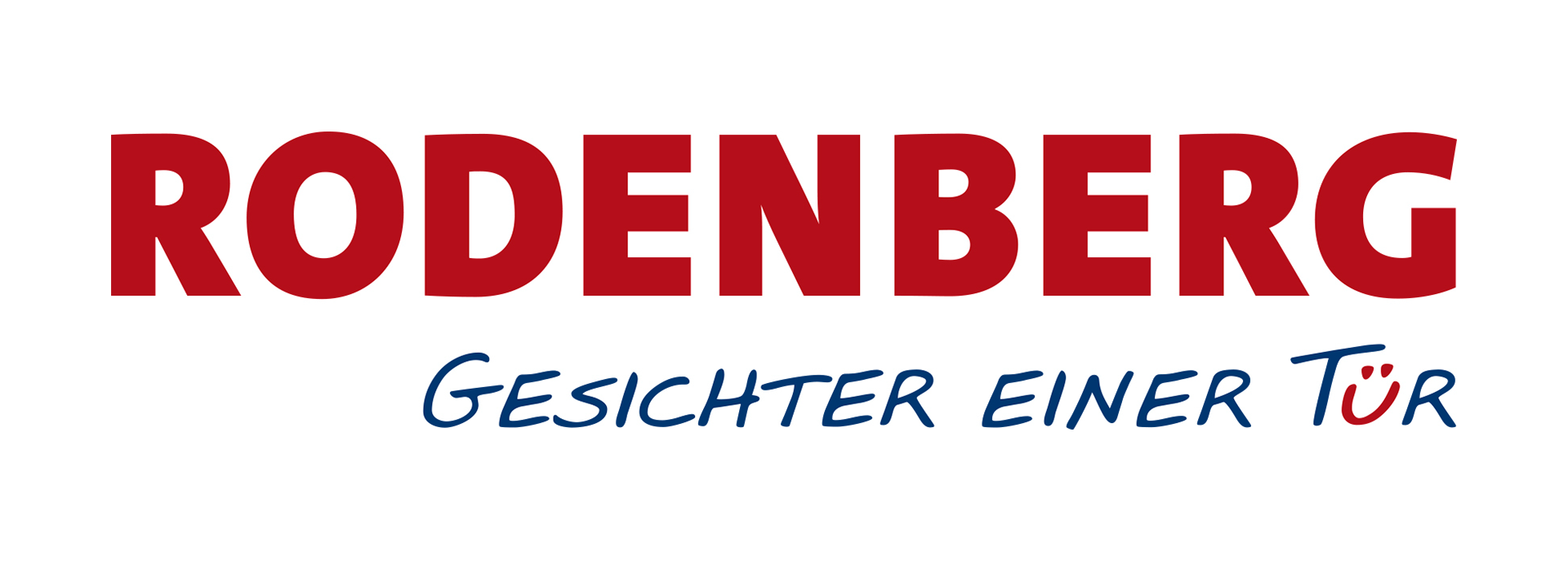 Ein rot-weißes Rodenberg-Logo auf weißem Hintergrund