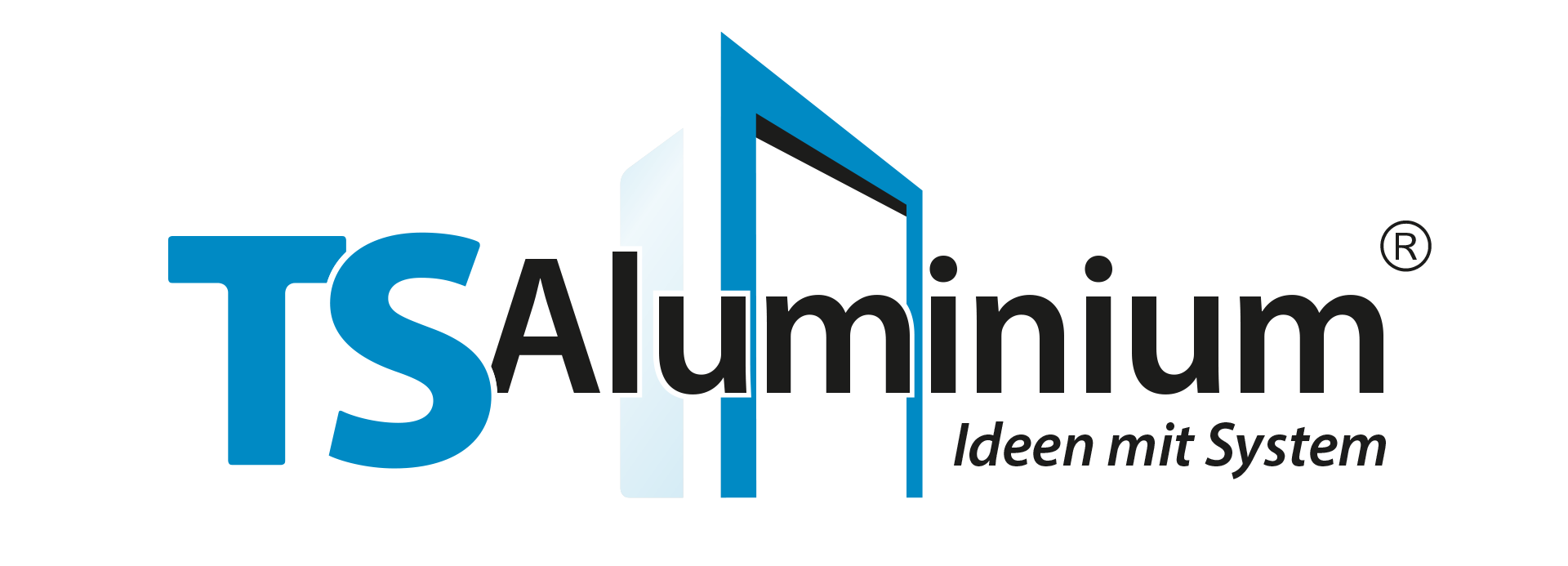 Ein blau-schwarzes Logo für TS Aluminium