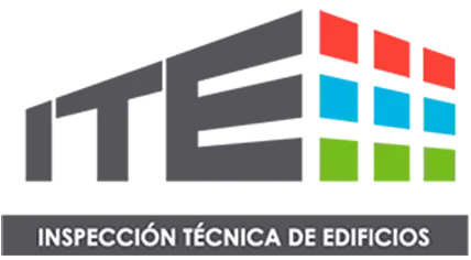 ITE logo with colorful square grid and text “INSPECCIÓN TÉCNICA DE EDIFICIOS”
