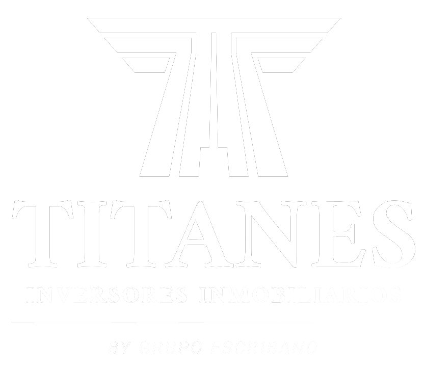 Logotipo blanco de TITANES con un emblema de una T estilizada sobre la palabra “TITANES”.