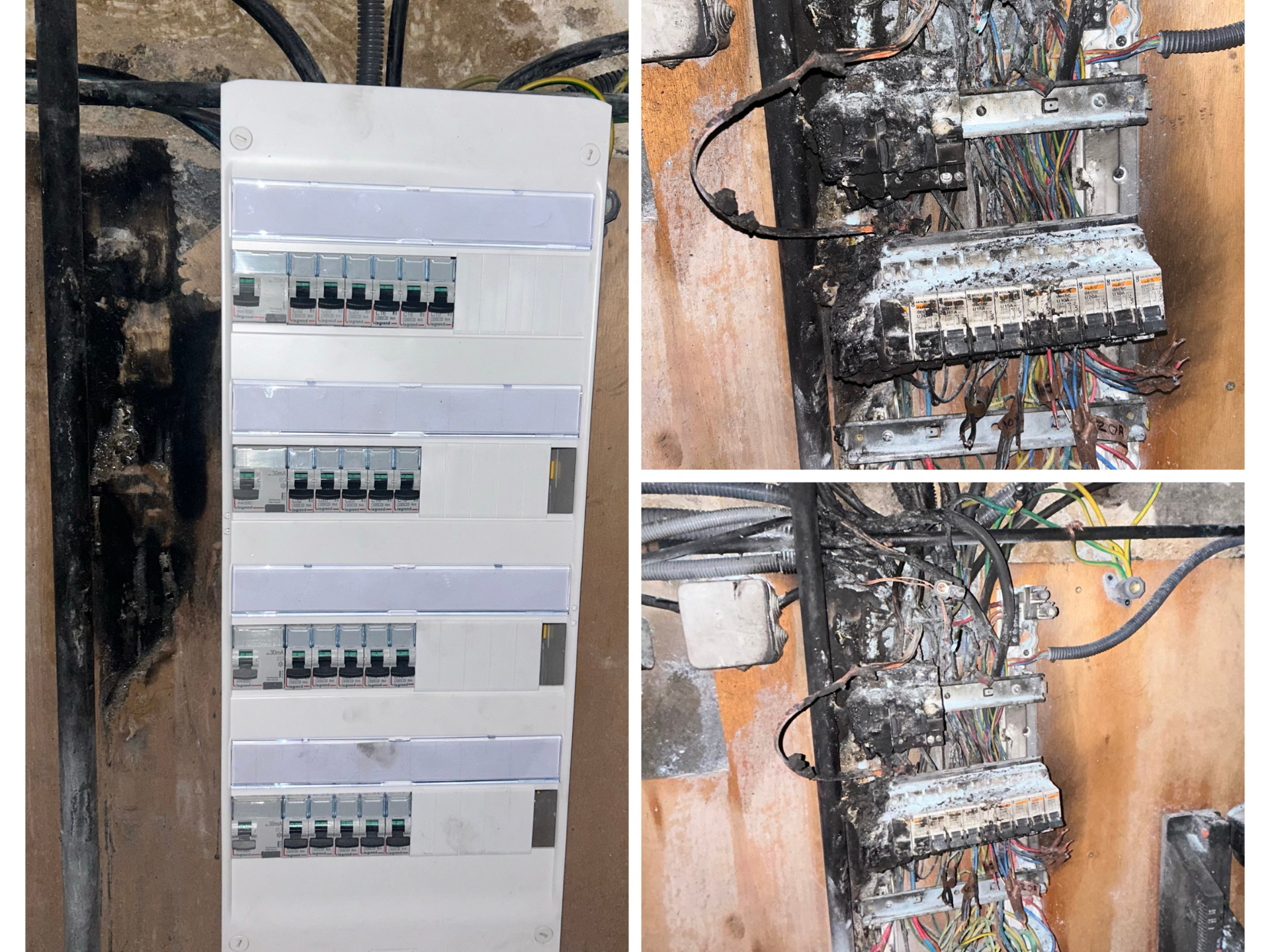 Une boîte rouge est fixée à un mur de briques.