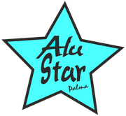 Una estrella azul con las palabras Alice Star Palma.