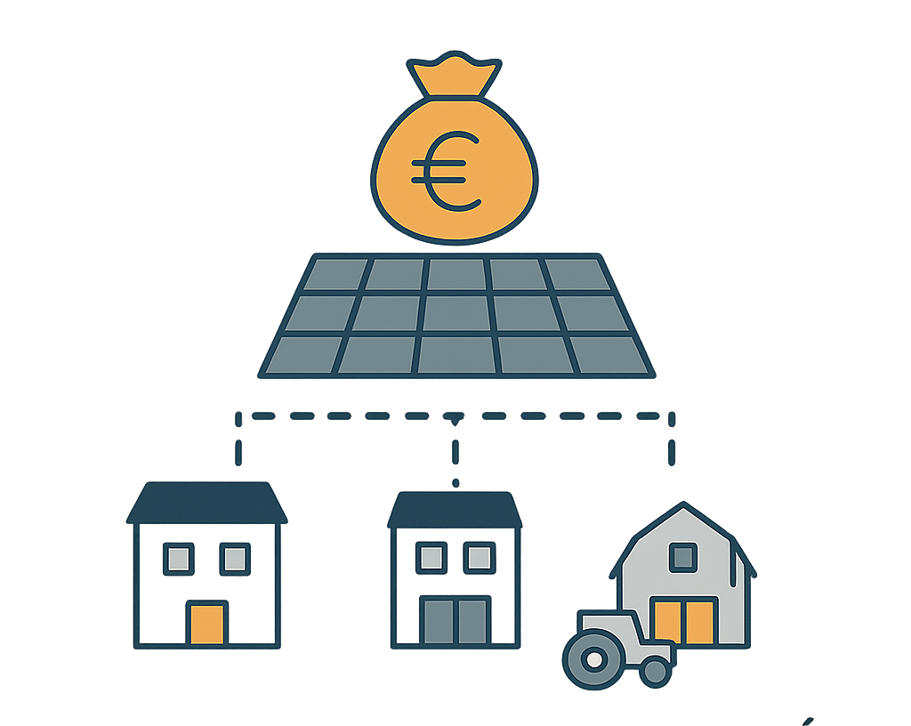 Un schéma du fonctionnement des panneaux solaires sur une maison.