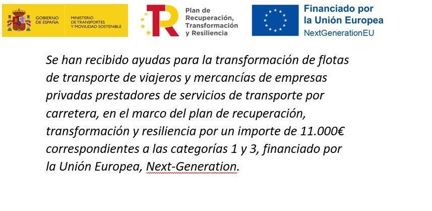 Se han recibido ayudas para la transformacion de flotas de transporte de viajeros y mercadias de empresas