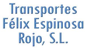 El logotipo azul de Transportes Félix Espinosa Rojo SL