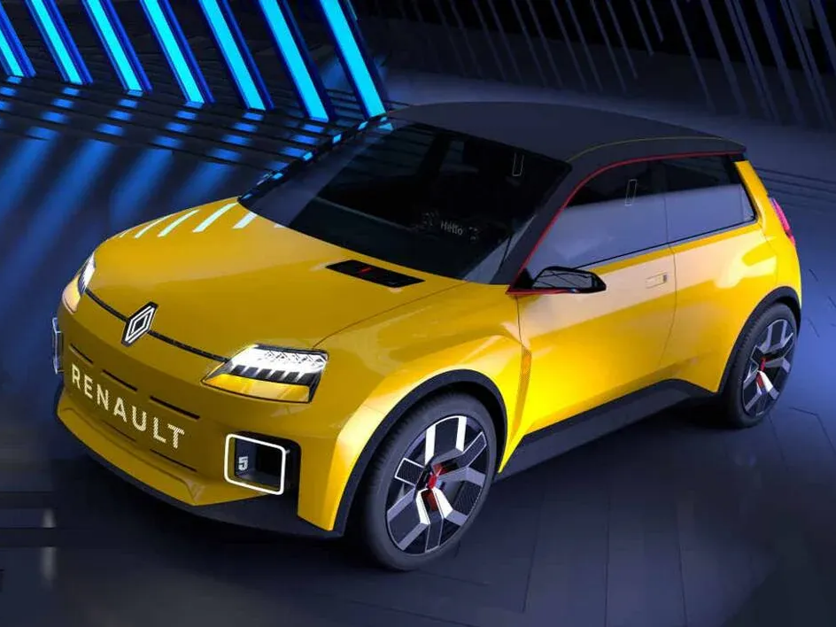 Véhicule Renault 5 électrique jaune