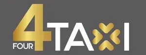 Logotipo da "4 Taxi" com o n&uacute;mero "4" e o trevo de quatro folhas em dourado