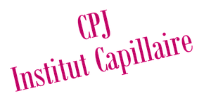 Logo CPJ Institut Capillaire, texte rose sur fond blanc.