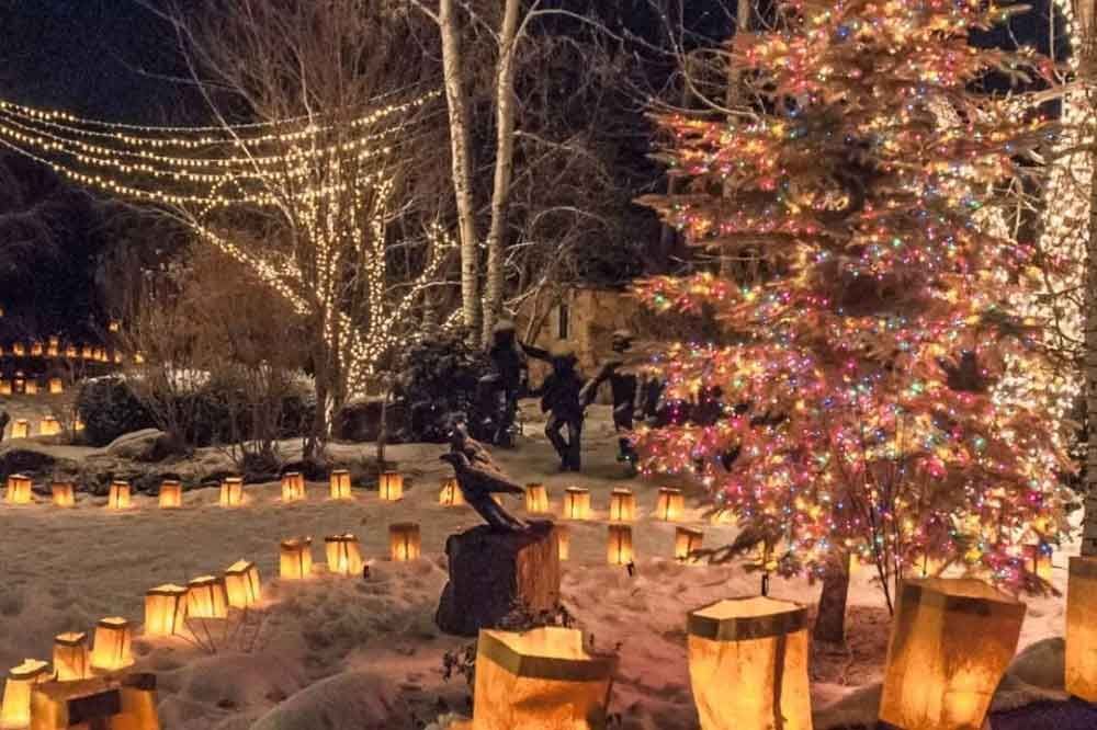 christmas walk in the snow