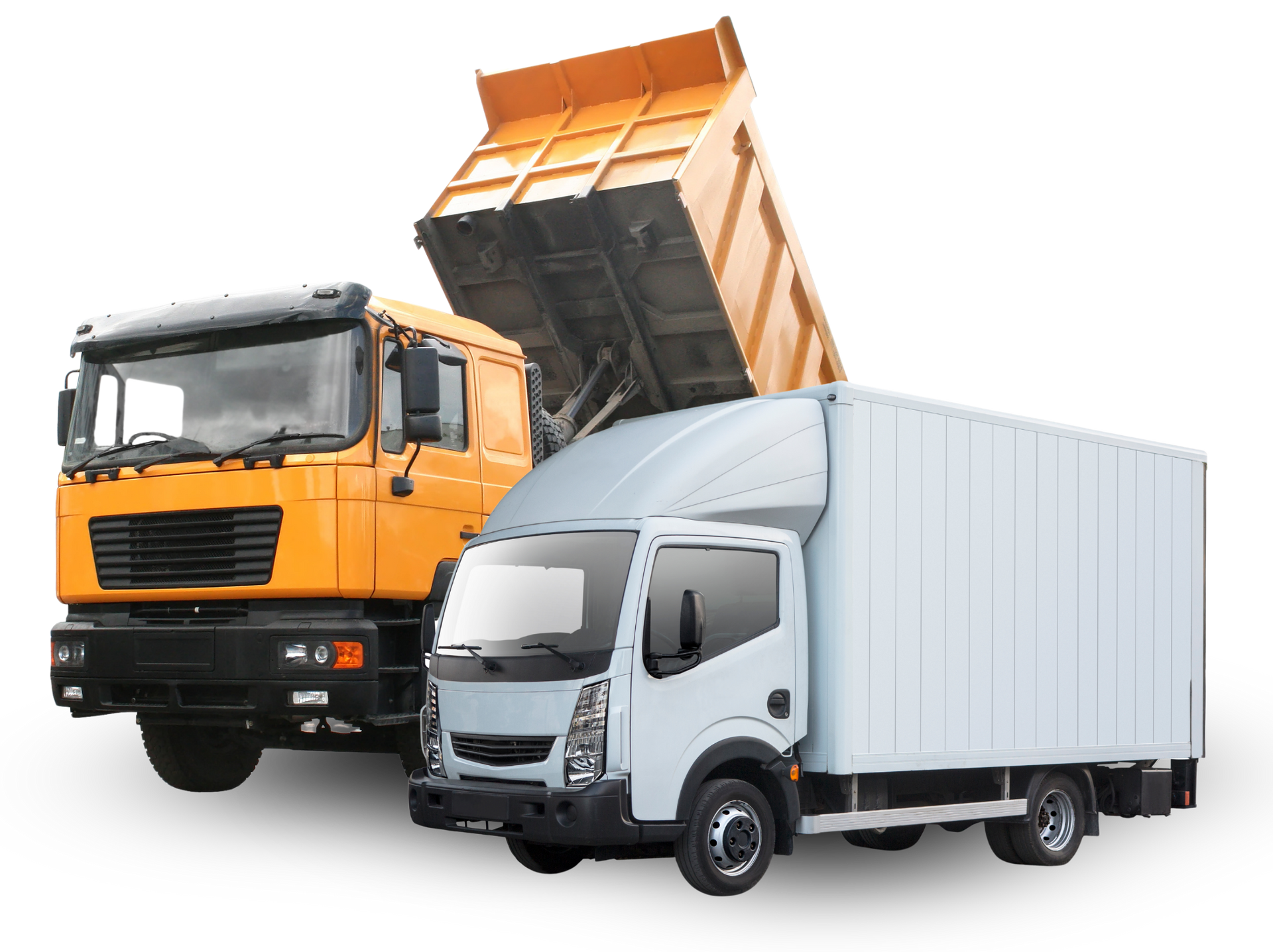 Un camion et un engin de travaux.