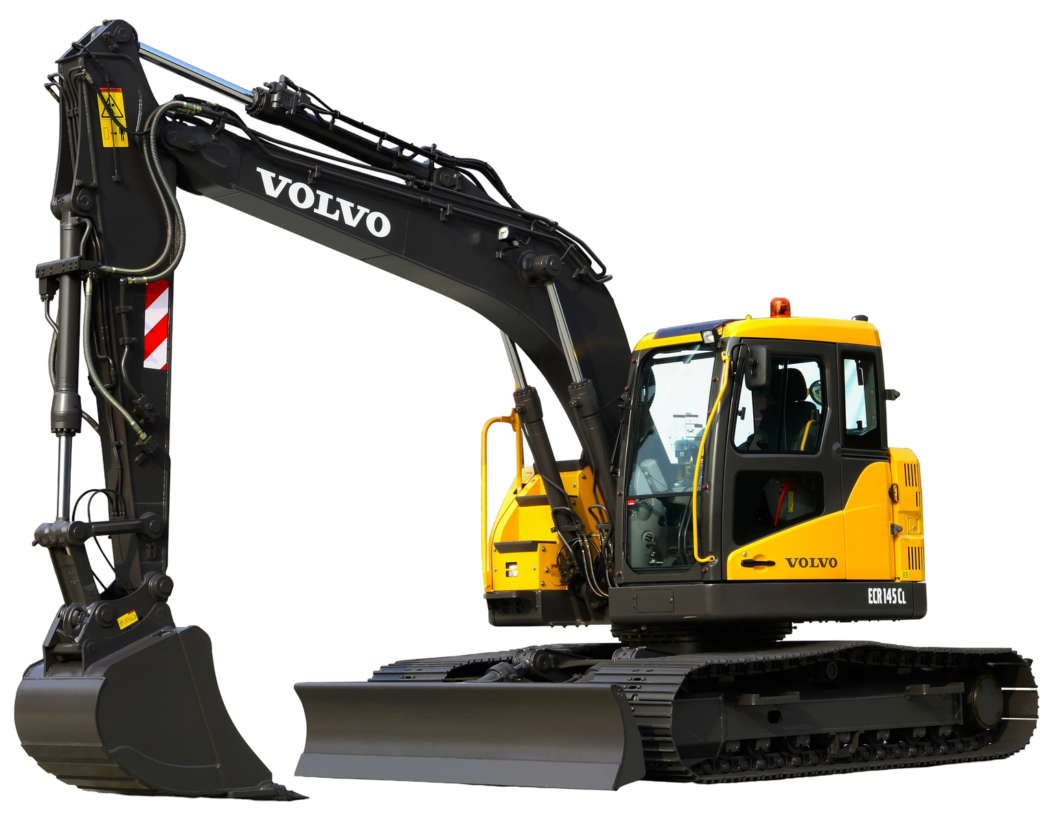 Une excavatrice jaune