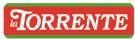 Il logo del marchio La Torrente presenta un testo bianco con grazie su uno sfondo rettangolare rosso con bordo verde.