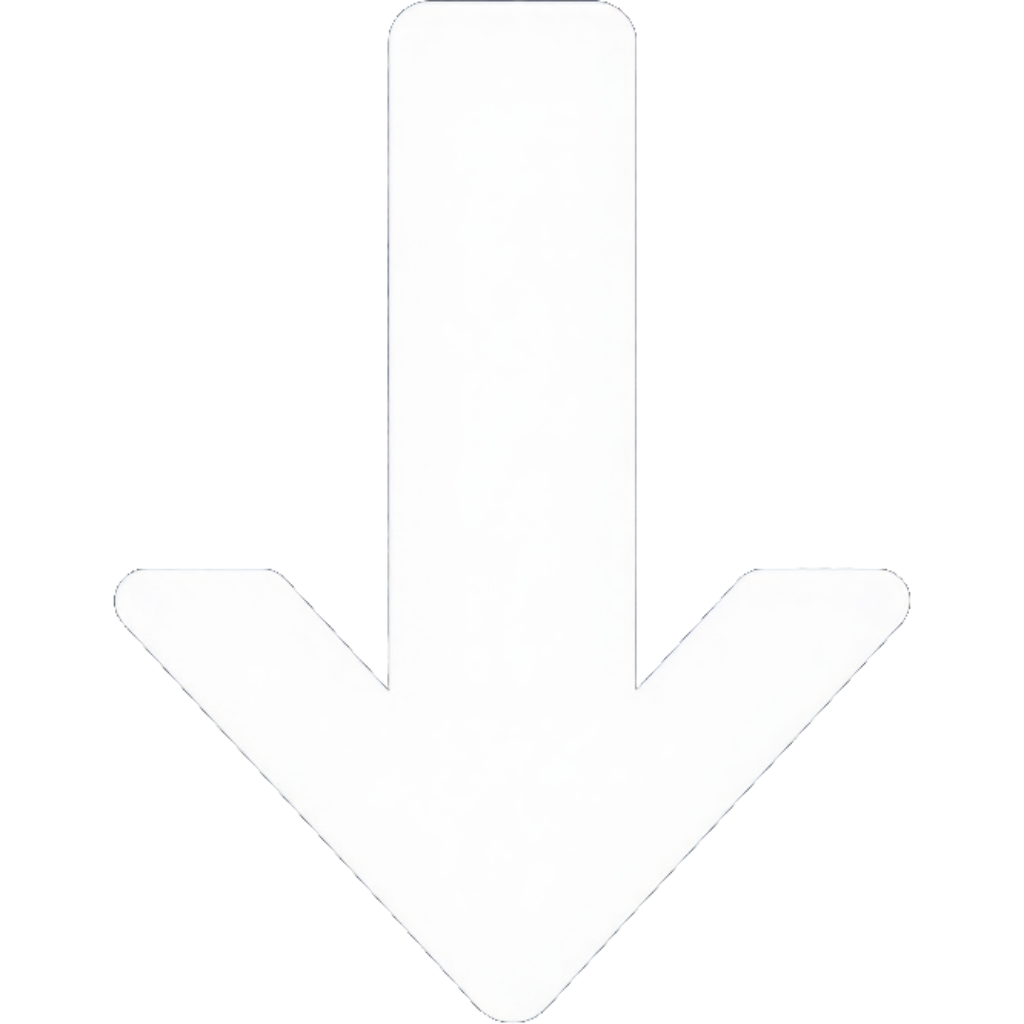 Icono de flecha blanca hacia abajo sobre fondo transparente