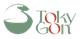 Logo mit einer grünen, stilisierten Schüssel und dem Schriftzug „Toky Gon“ in Grün und Rot.
