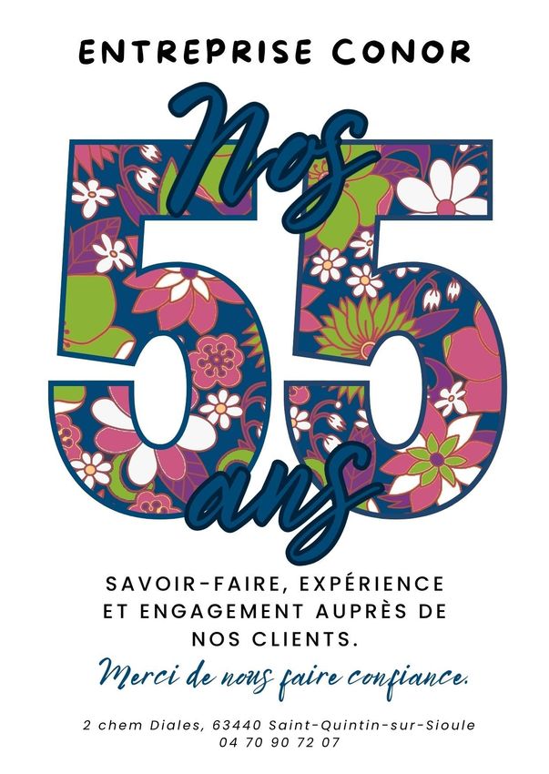 Visuel pour les 55 ans de l'entreprise Conor