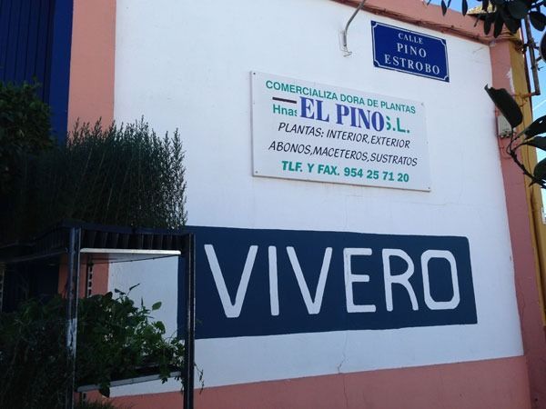 Un cartel en el lateral de un edificio que dice vivero.