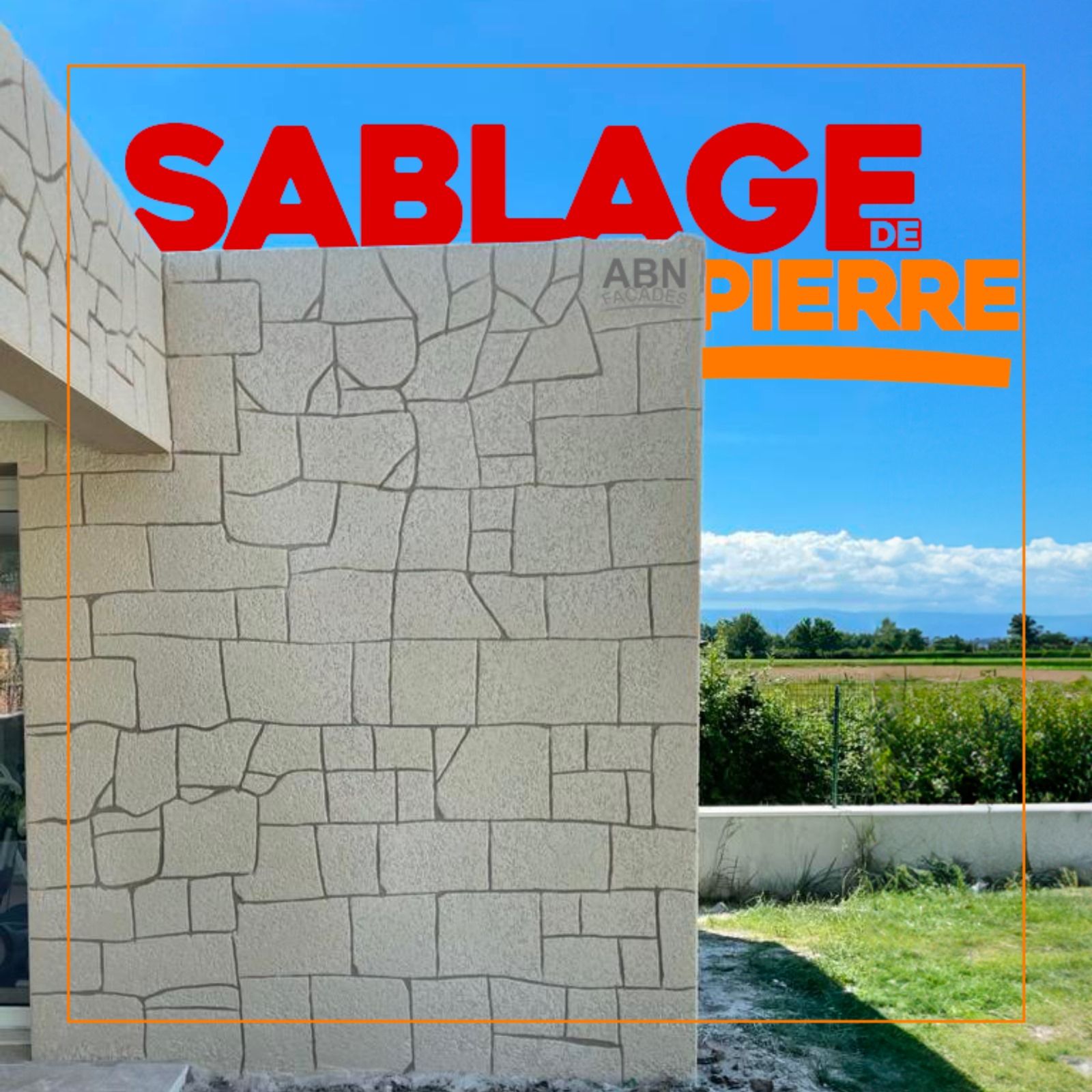 Chantier sablage en pierre
