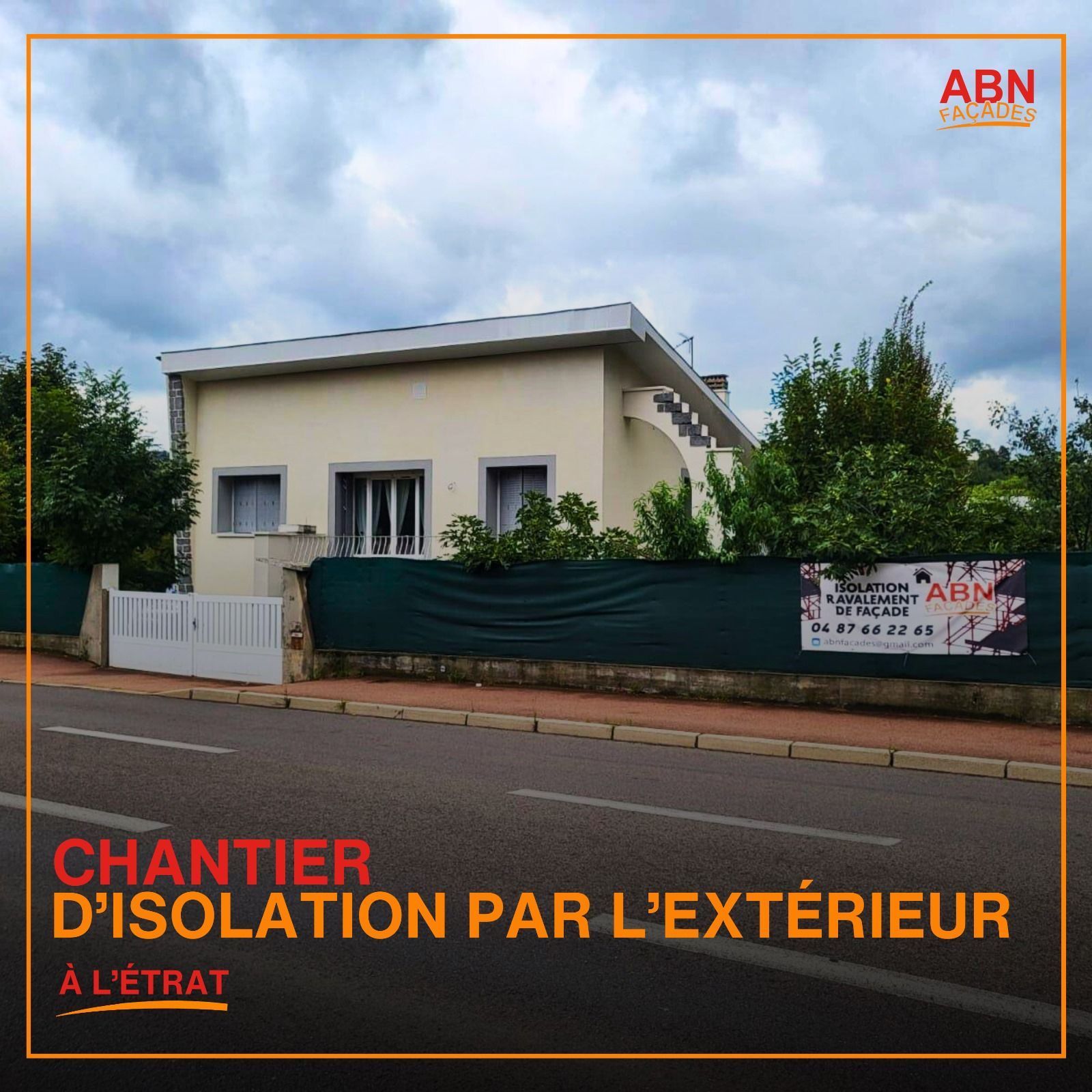 Chantier travaux isolation extérieure