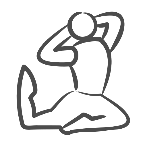 Persona sentada, piernas extendidas, manos detrás de la cabeza, en postura de ejercicio.