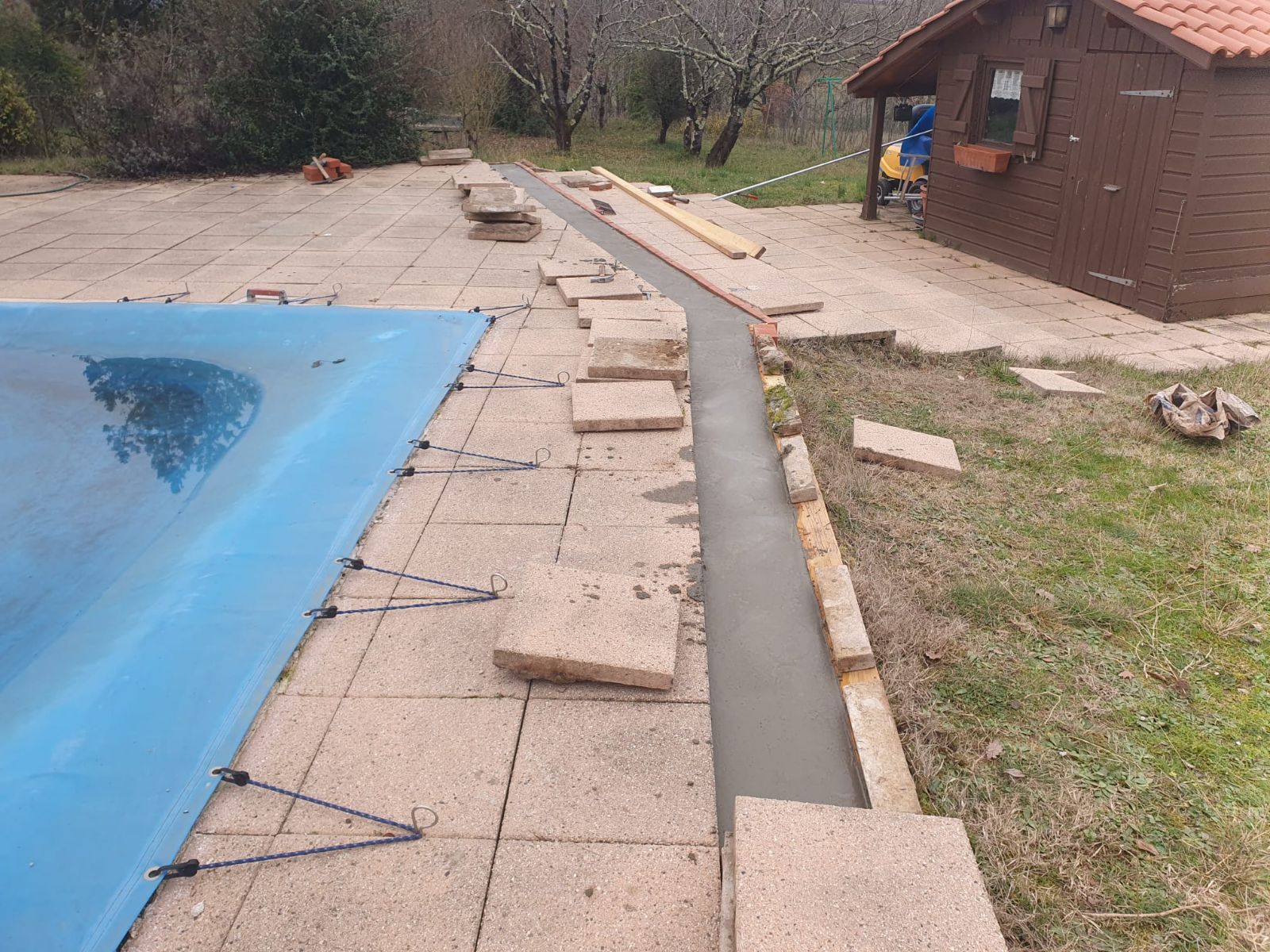 Rénovation de bordures de piscine.