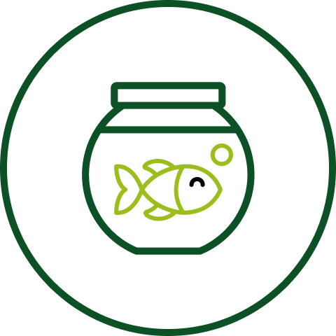 Picto bocal rond avec poisson