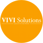 VIVI Solutions Das Logo von VIVI Solutions GmbH. Es ist ein oranger Kreis, mit der Inschrift, VIVI Solution, Quality is our Proof.