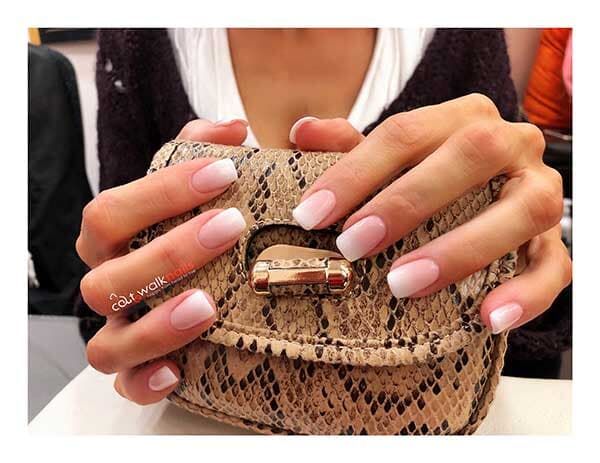 Μανικιούρ Γαλλικό Ombre Τετράγωνο Σχήμα