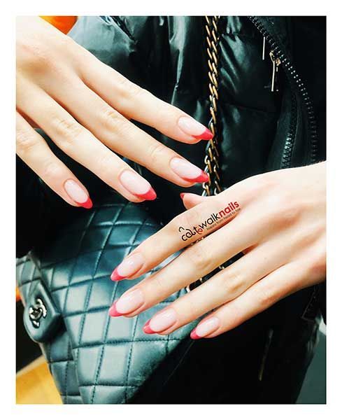 Μανικιούρ Γαλλικό Κόκκινο Οβάλ Σχήμα