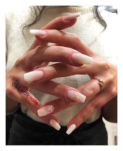 Μανικιούρ Γαλλικό Ombre με σχέδια 