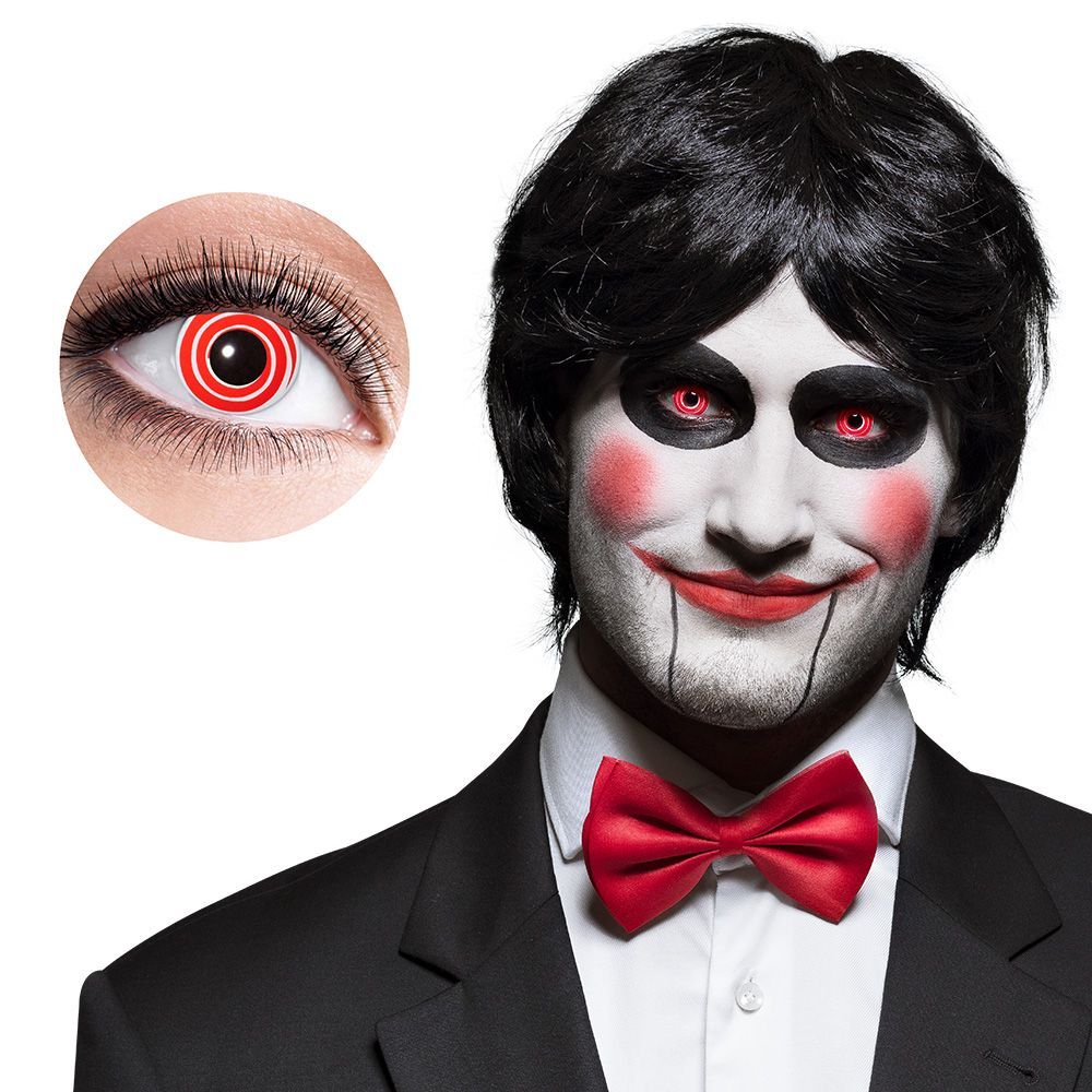 Lentille de contact  avec spirale rouge pour Saw