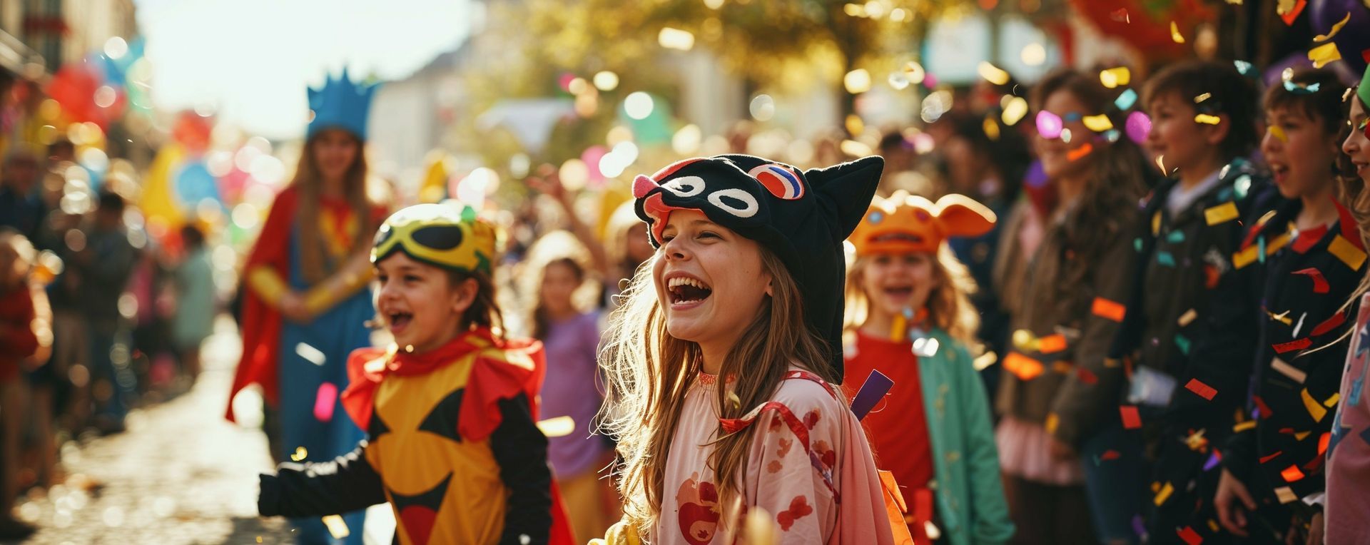 Un groupe d'enfants pendant une fête